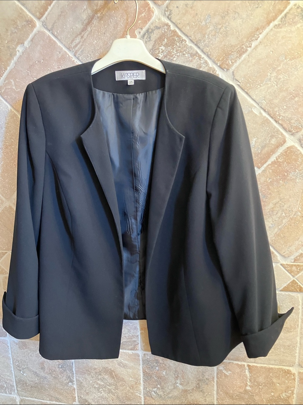 Kasper Black Women's Blazer - Classic Open Jacket - 14W